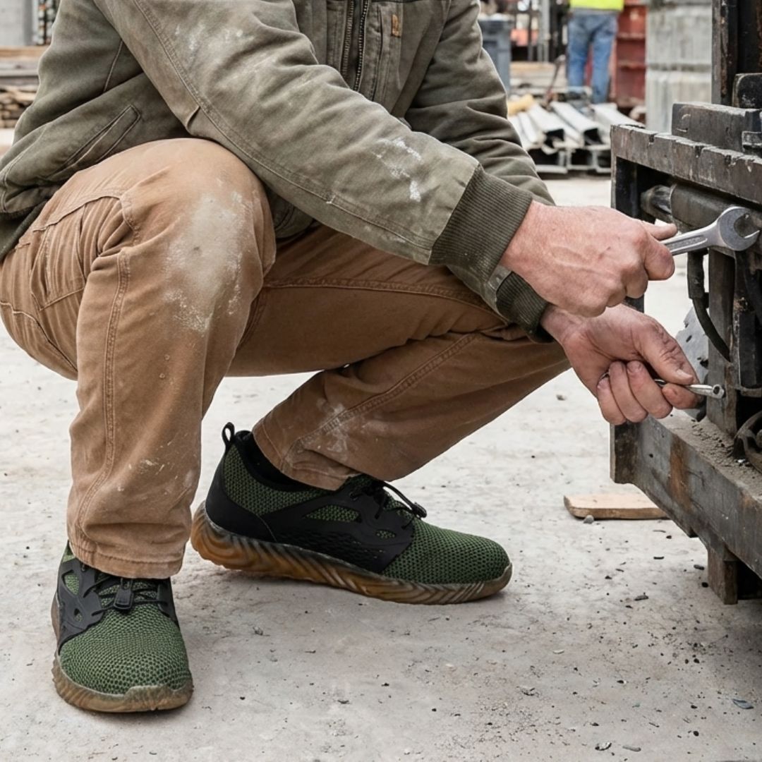 Breathable Slip-Resistant Steel Toe Work Shoes