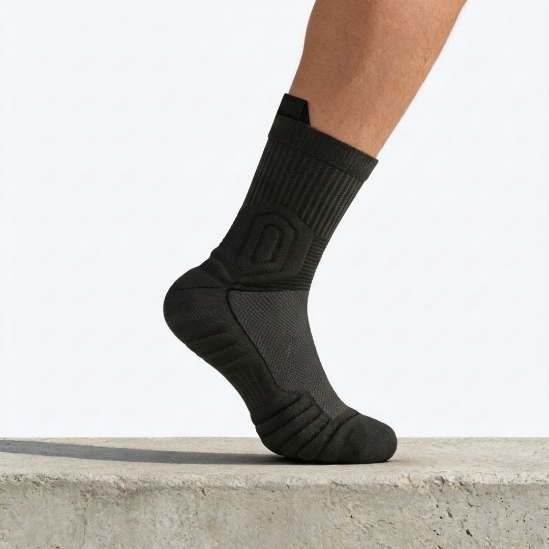 Chaussettes de travail Doméa portées sur chantier