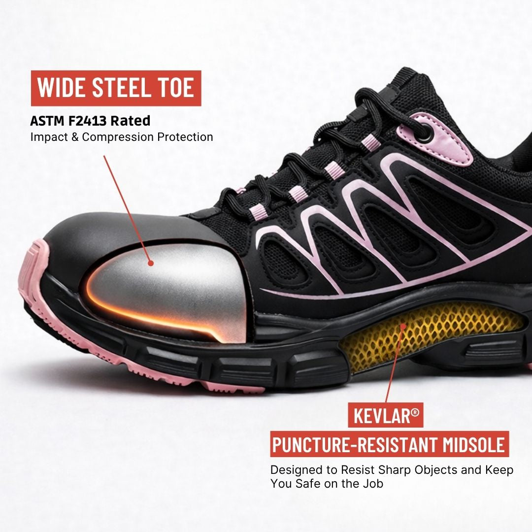 Women's Stylish Comfortable Steel Toe Sneakers