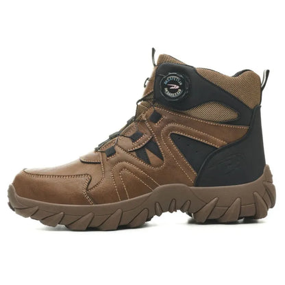 Dial-Lacing Non-Slip Steel Toe Boots - Brown / M 6 - W 7.5