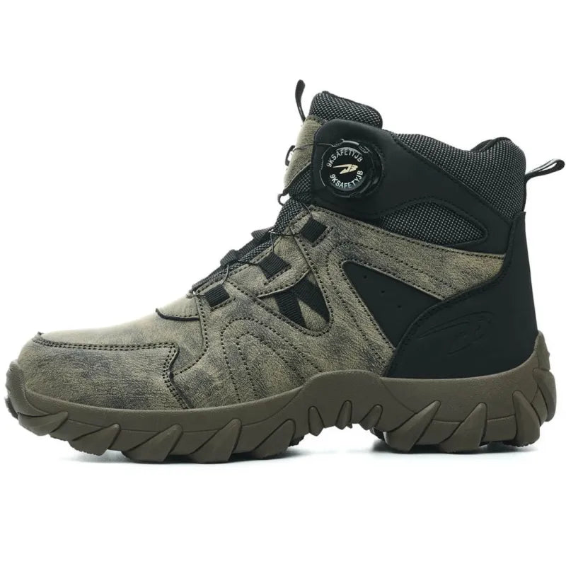 Dial-Lacing Non-Slip Steel Toe Boots - Green / M 6 - W 7.5