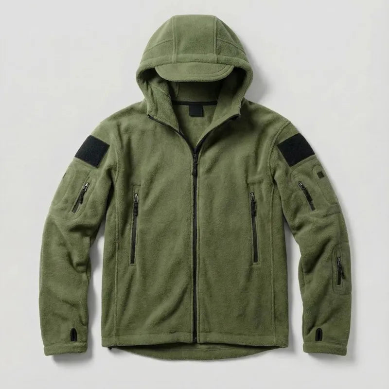 Hooded Fleece Jacket - Army Green / S