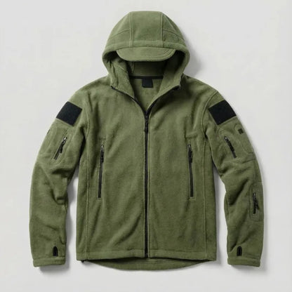 Hooded Fleece Jacket - Army Green / S