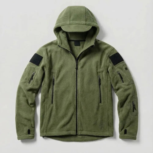 Hooded Fleece Jacket - Army Green / S