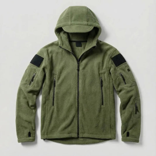 Hooded Fleece Jacket - Army Green / S