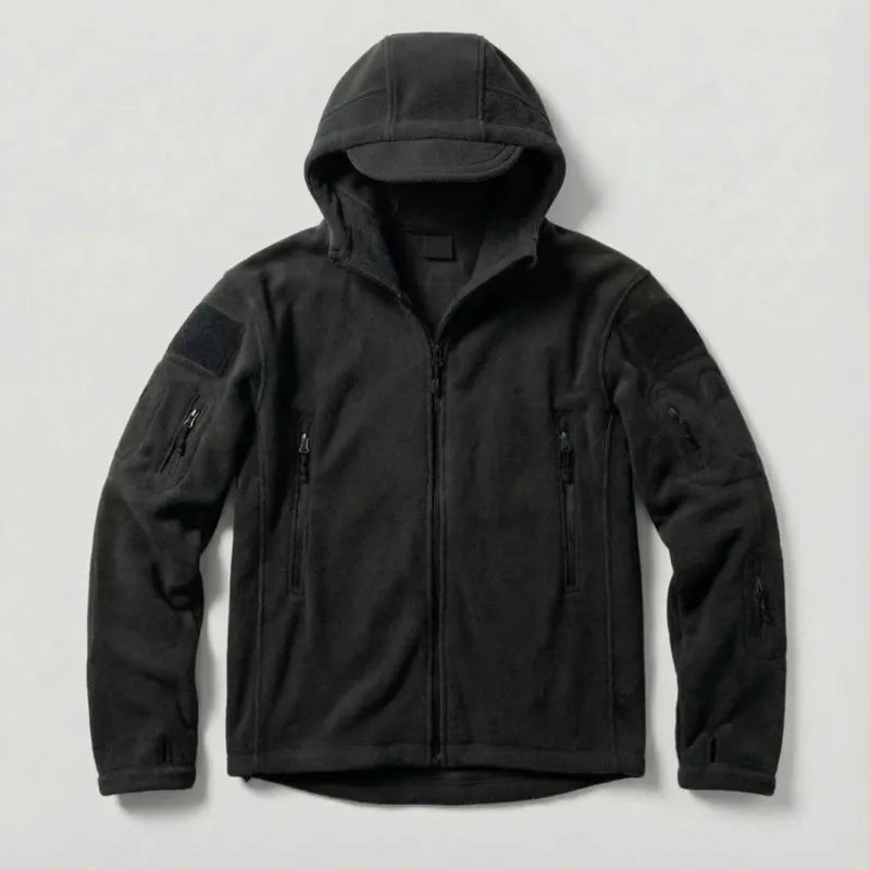 Hooded Fleece Jacket - Black / S