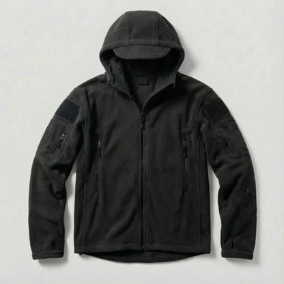 Hooded Fleece Jacket - Black / S