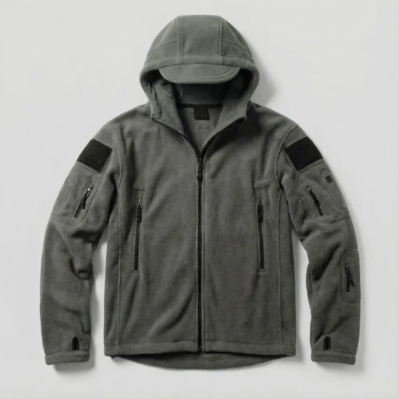 Hooded Fleece Jacket - Gray / S