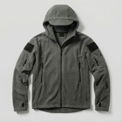 Hooded Fleece Jacket - Gray / S