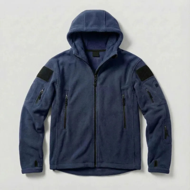 Hooded Fleece Jacket - Navy Blue / S