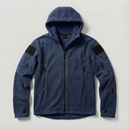 Hooded Fleece Jacket - Navy Blue / S
