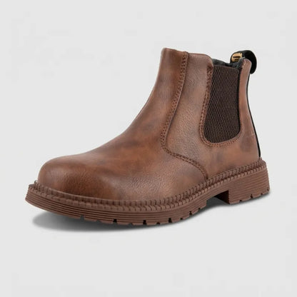 STRIDE S1 Pro | Slip-On Steel Toe Boots - 6.5 / Brown