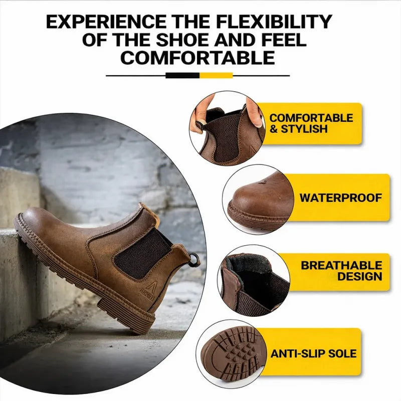 STRIDE S1 Pro | Slip-On Steel Toe Boots