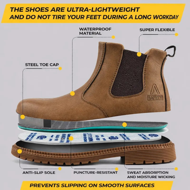 STRIDE S1 Pro | Slip-On Steel Toe Boots