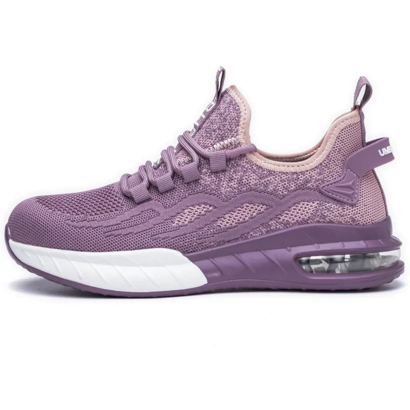 Women’s Steel Toe Comfortable Work Sneakers - Lavander / 6