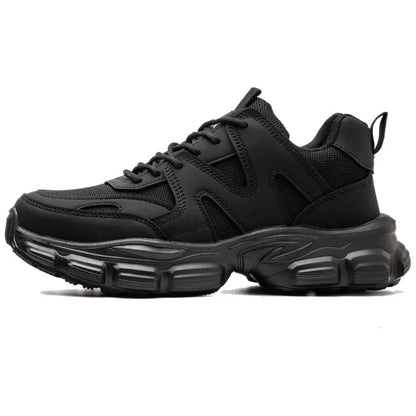 Women’s Stylish Comfortable Steel Toe Shoes - Black / 6