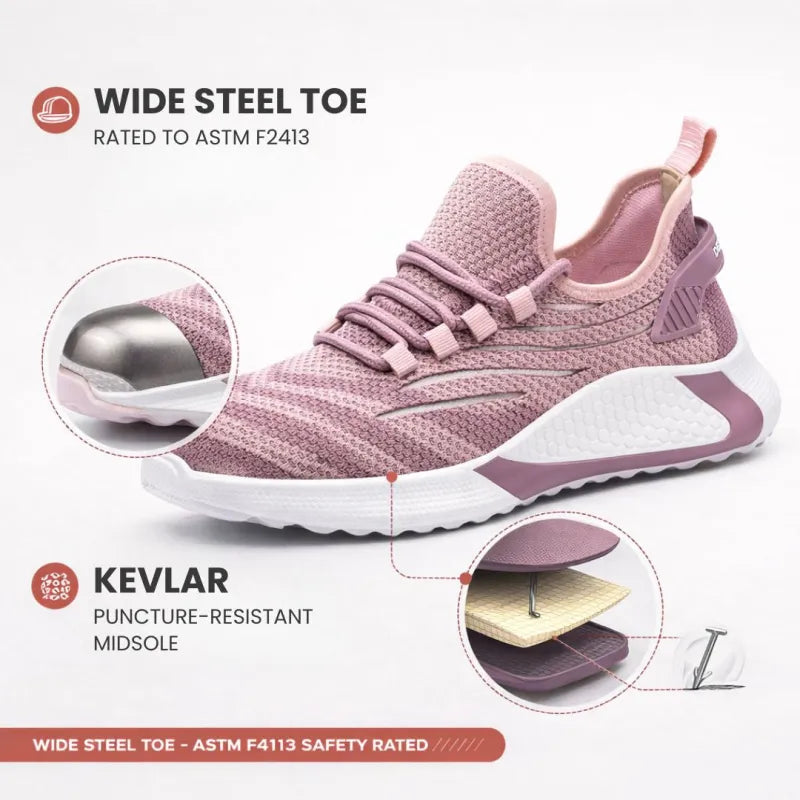 Women’s Stylish Lightweight Steel Toe Sneakers